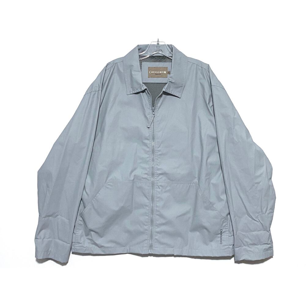 Chevignon Jacket Gray Bolide Zip Front Mens XXL Made in France Polyester Cotton